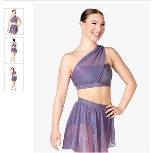 Iridescent Purple Dance Two-Piece Set- size: Medium adult